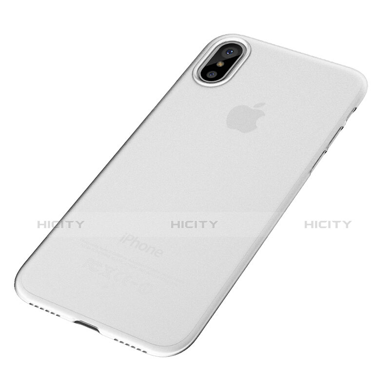 Apple iPhone X用極薄ソフトケース シリコンケース 耐衝撃 全面保護 クリア透明 T18 アップル ホワイト