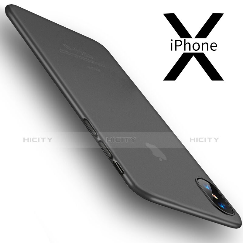 Apple iPhone X用極薄ソフトケース シリコンケース 耐衝撃 全面保護 クリア透明 T18 アップル グレー