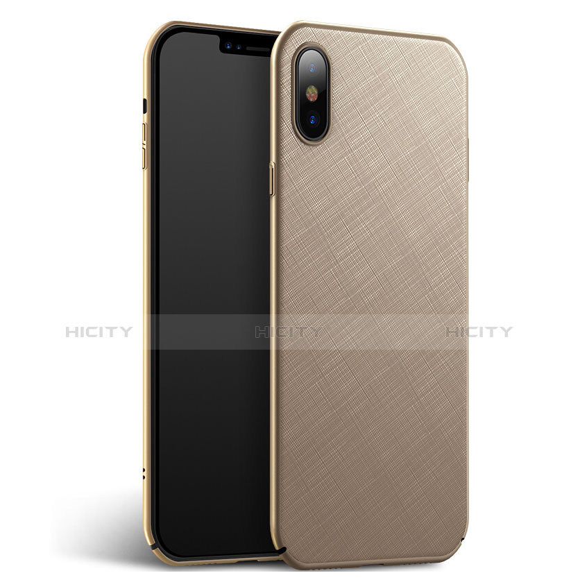 Apple iPhone X用ハードケース プラスチック 質感もマット ツイル アップル ゴールド