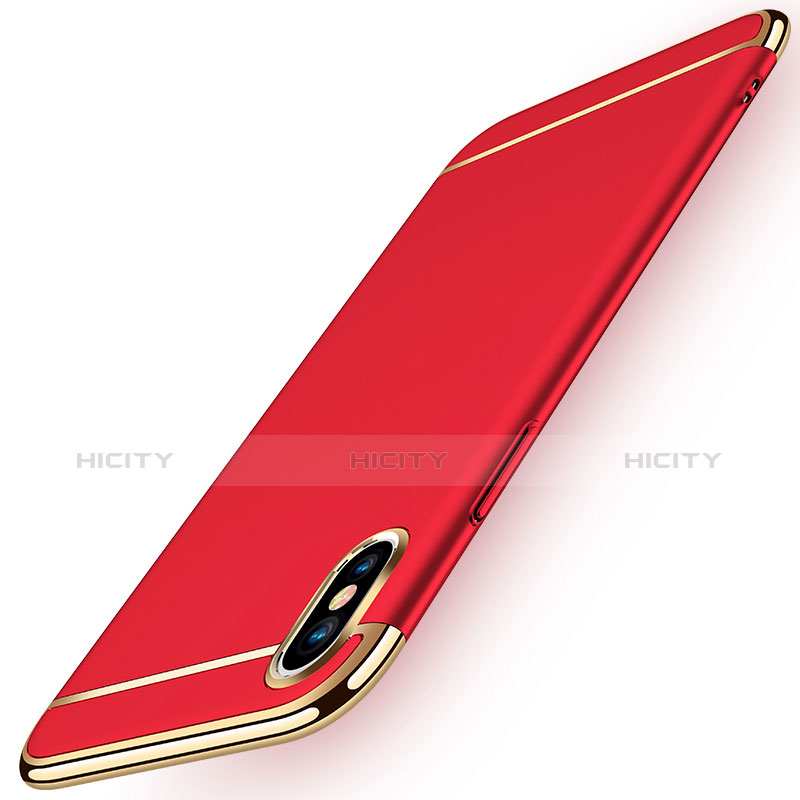 Apple iPhone X用ケース 高級感 手触り良い メタル兼プラスチック バンパー M01 アップル レッド