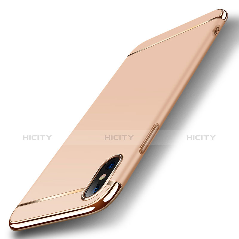 Apple iPhone X用ケース 高級感 手触り良い メタル兼プラスチック バンパー M01 アップル ゴールド