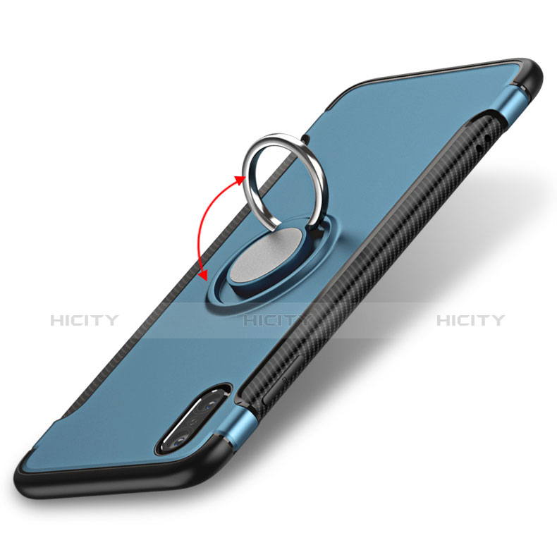 Apple iPhone X用ハイブリットバンパーケース プラスチック アンド指輪 アップル ネイビー