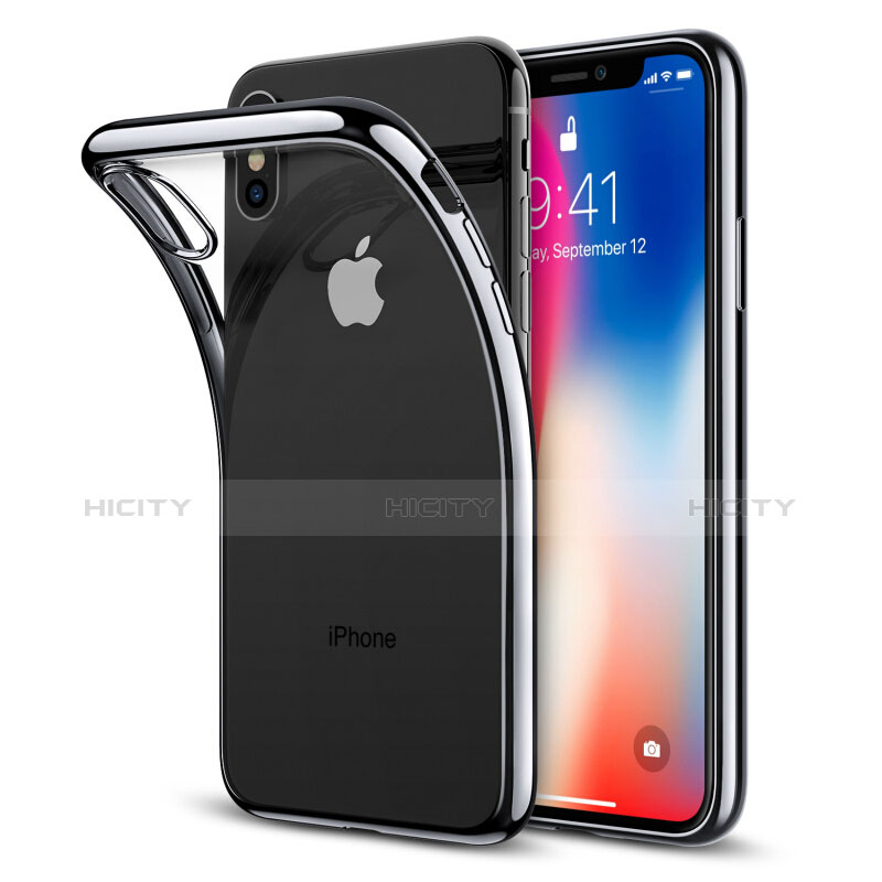 Apple iPhone X用極薄ソフトケース シリコンケース 耐衝撃 全面保護 クリア透明 T26 アップル クリア