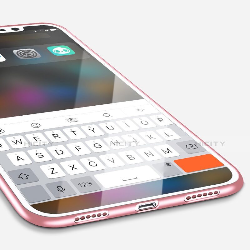 Apple iPhone X用極薄ソフトケース シリコンケース 耐衝撃 全面保護 S16 アップル ピンク