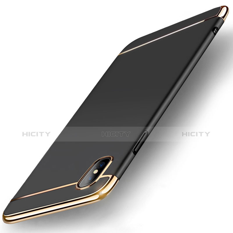 Apple iPhone X用ケース 高級感 手触り良い メタル兼プラスチック バンパー M05 アップル ブラック