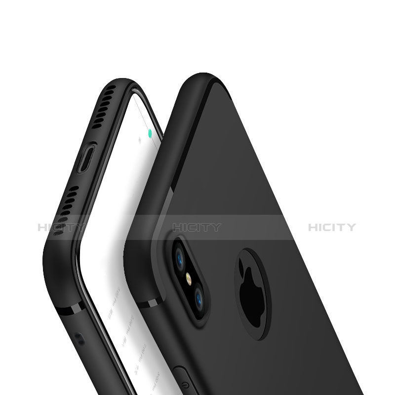Apple iPhone X用極薄ソフトケース シリコンケース 耐衝撃 全面保護 V01 アップル ブラック