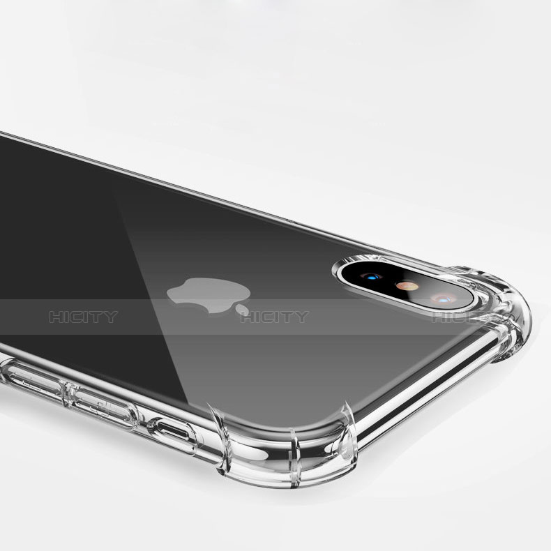 Apple iPhone X用極薄ソフトケース シリコンケース 耐衝撃 全面保護 クリア透明 V10 アップル クリア