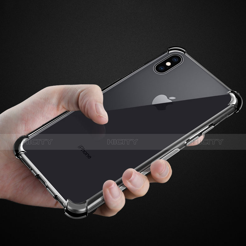 Apple iPhone X用極薄ソフトケース シリコンケース 耐衝撃 全面保護 クリア透明 C07 アップル クリア