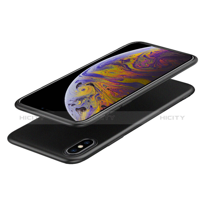 Apple iPhone X用極薄ソフトケース シリコンケース 耐衝撃 全面保護 C03 アップル ブラック