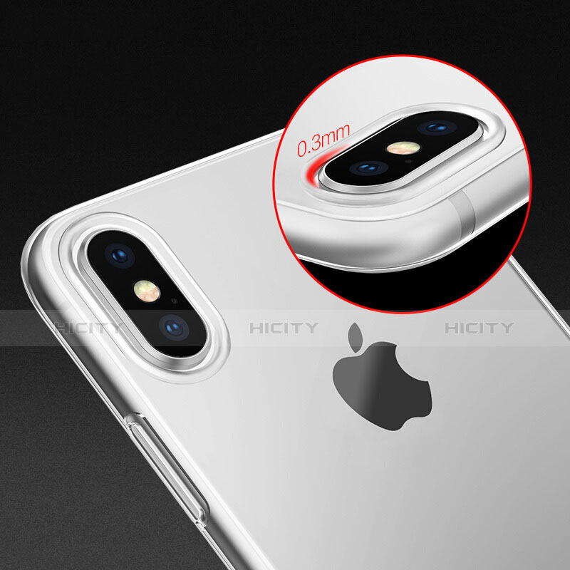 Apple iPhone X用極薄ソフトケース シリコンケース 耐衝撃 全面保護 クリア透明 アップル クリア