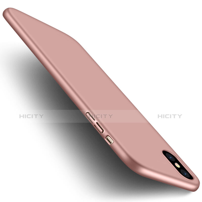 Apple iPhone X用ハードケース プラスチック 質感もマット アンド指輪 アップル ピンク