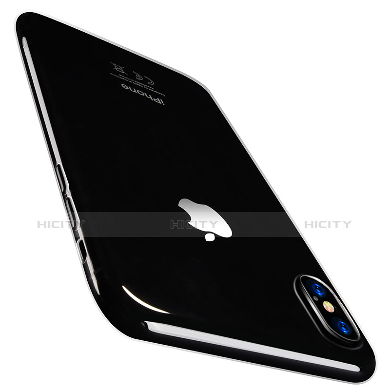 Apple iPhone X用極薄ソフトケース シリコンケース 耐衝撃 全面保護 クリア透明 T03 アップル クリア