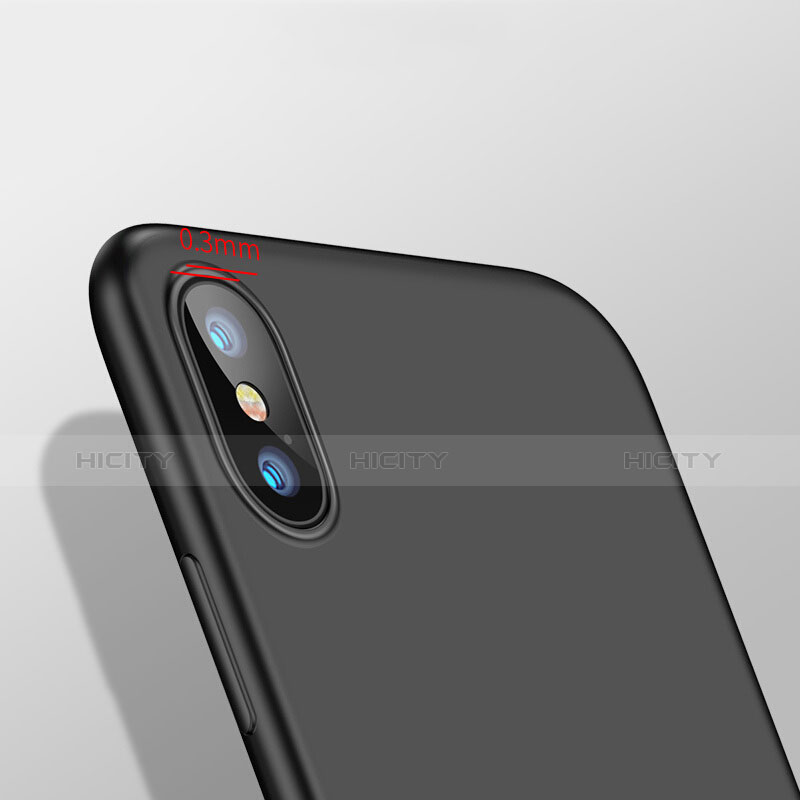 Apple iPhone X用極薄ソフトケース シリコンケース 耐衝撃 全面保護 アップル ブラック