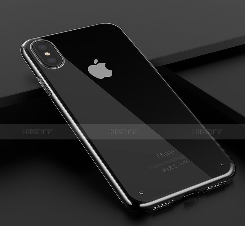 Apple iPhone X用極薄ソフトケース シリコンケース 耐衝撃 全面保護 クリア透明 T06 アップル クリア
