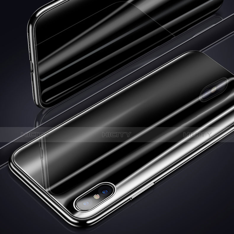 Apple iPhone X用ハイブリットバンパーケース クリア透明 プラスチック 鏡面 カバー アップル 