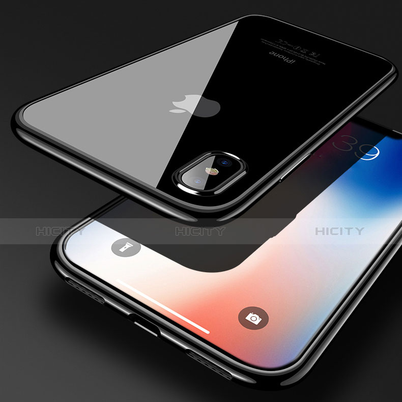 Apple iPhone X用極薄ソフトケース シリコンケース 耐衝撃 全面保護 クリア透明 V02 アップル 