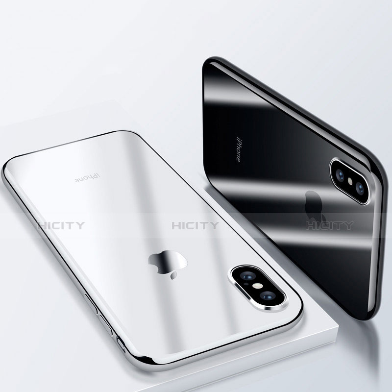 Apple iPhone X用極薄ソフトケース シリコンケース 耐衝撃 全面保護 クリア透明 V03 アップル 