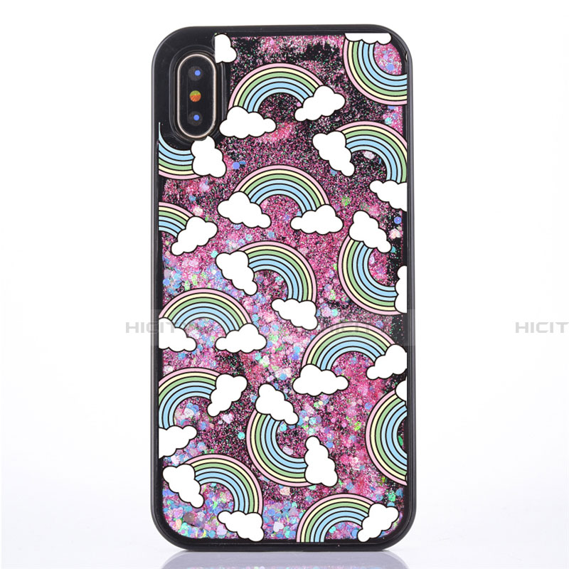 Apple iPhone X用極薄ソフトケース シリコンケース 耐衝撃 全面保護 クリア透明 花 T06 アップル