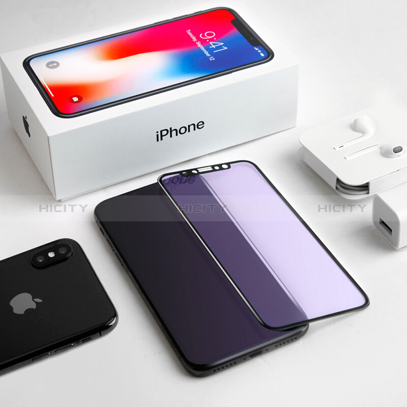 Apple iPhone X用強化ガラス フル液晶保護フィルム T19 アップル ブラック
