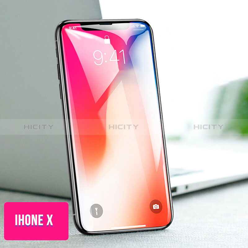 Apple iPhone X用強化ガラス フル液晶保護フィルム F16 アップル ブラック