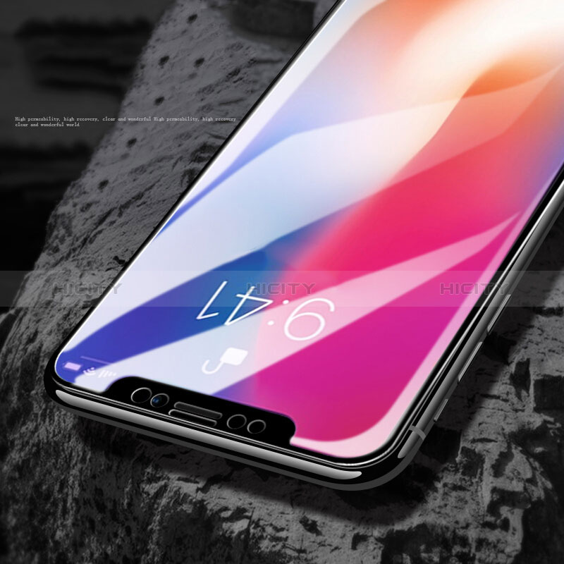 Apple iPhone X用強化ガラス フル液晶保護フィルム F12 アップル ブラック