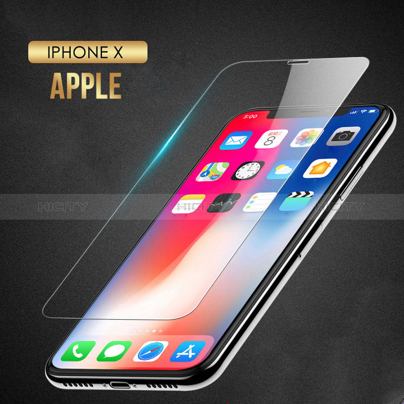 Apple iPhone X用強化ガラス 液晶保護フィルム T08 アップル クリア