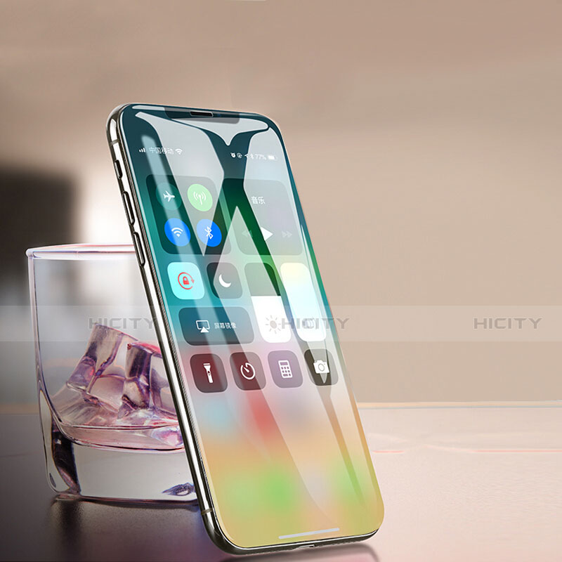 Apple iPhone X用強化ガラス フル液晶保護フィルム F10 アップル ブラック