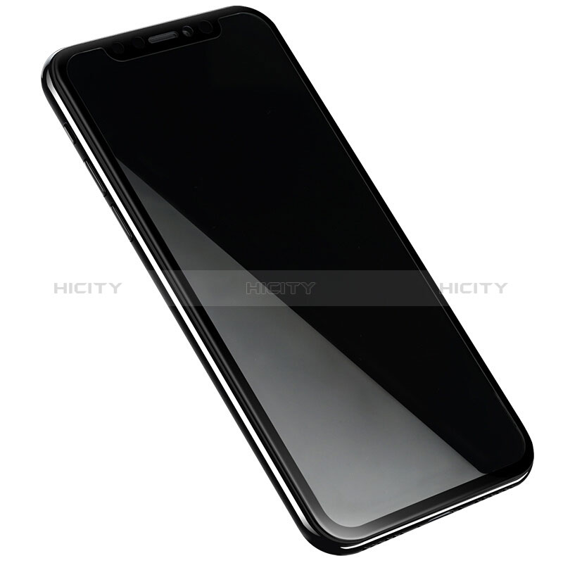 Apple iPhone X用強化ガラス フル液晶保護フィルム F09 アップル ブラック