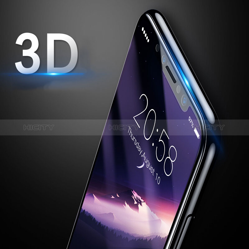 Apple iPhone X用強化ガラス 液晶保護フィルム 3D アップル ブラック