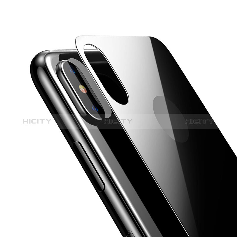Apple iPhone X用強化ガラス 液晶保護フィルム 背面保護フィルム同梱 T01 アップル ブラック