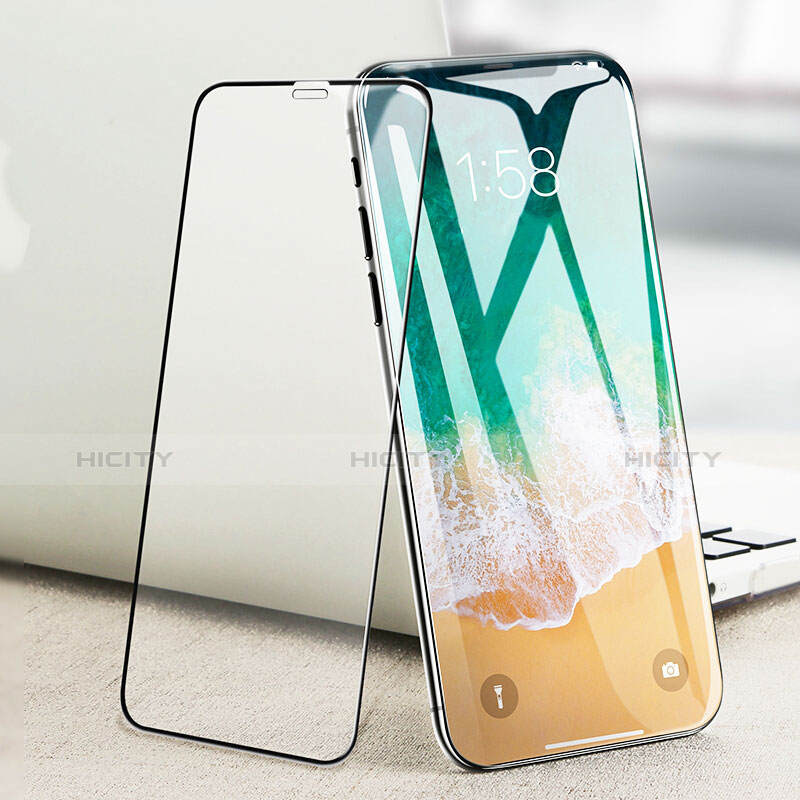 Apple iPhone X用強化ガラス フル液晶保護フィルム P01 アップル ブラック