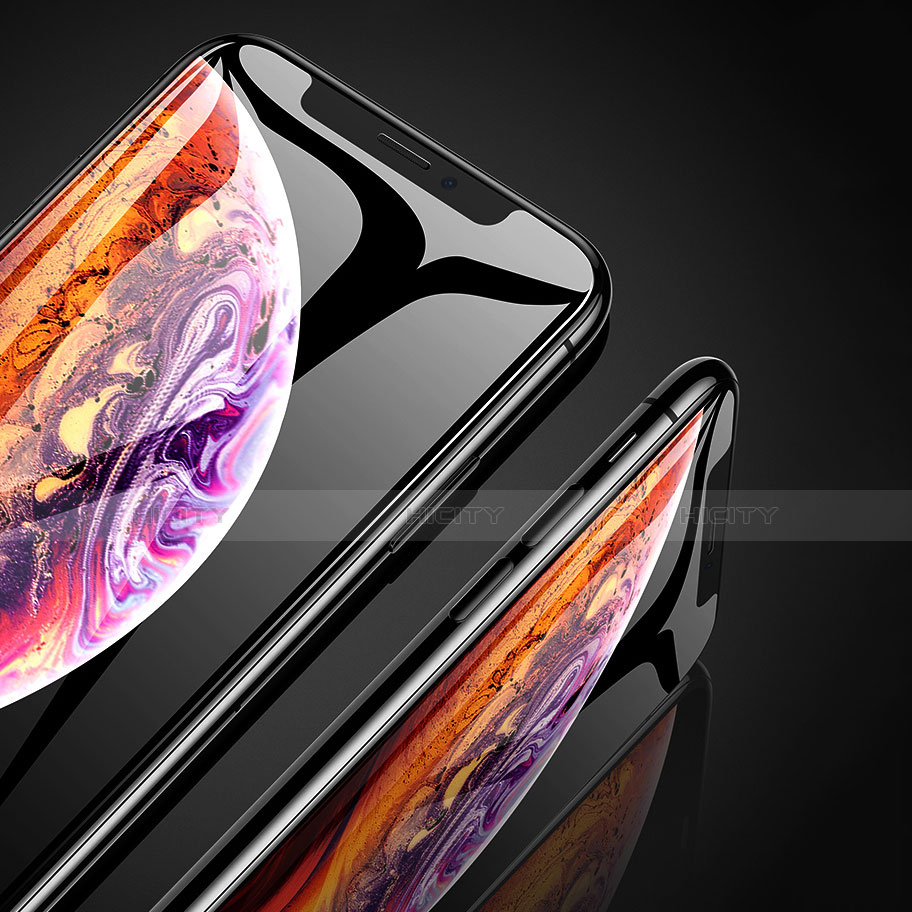Apple iPhone X用強化ガラス フル液晶保護フィルム P04 アップル ブラック