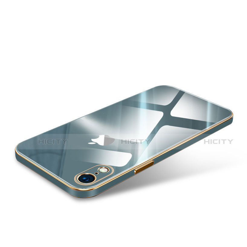 Apple iPhone XR用ハイブリットバンパーケース クリア透明 高級感 プラスチック 鏡面 カバー アップル モスグリー