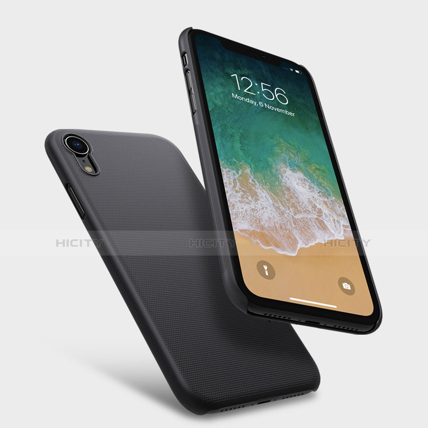 Apple iPhone XR用ハードケース プラスチック 質感もマット アップル ブラック