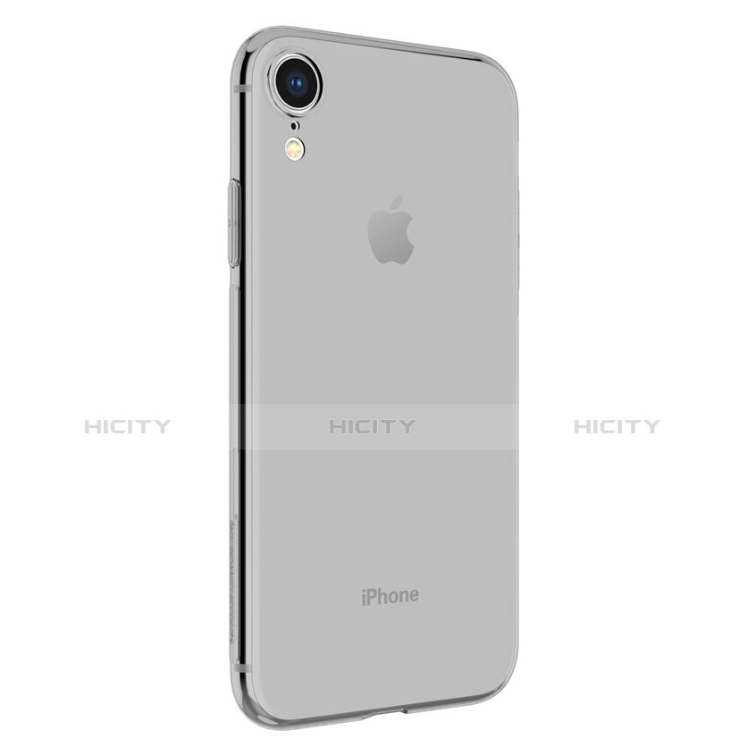 Apple iPhone XR用極薄ソフトケース シリコンケース 耐衝撃 全面保護 クリア透明 アップル グレー