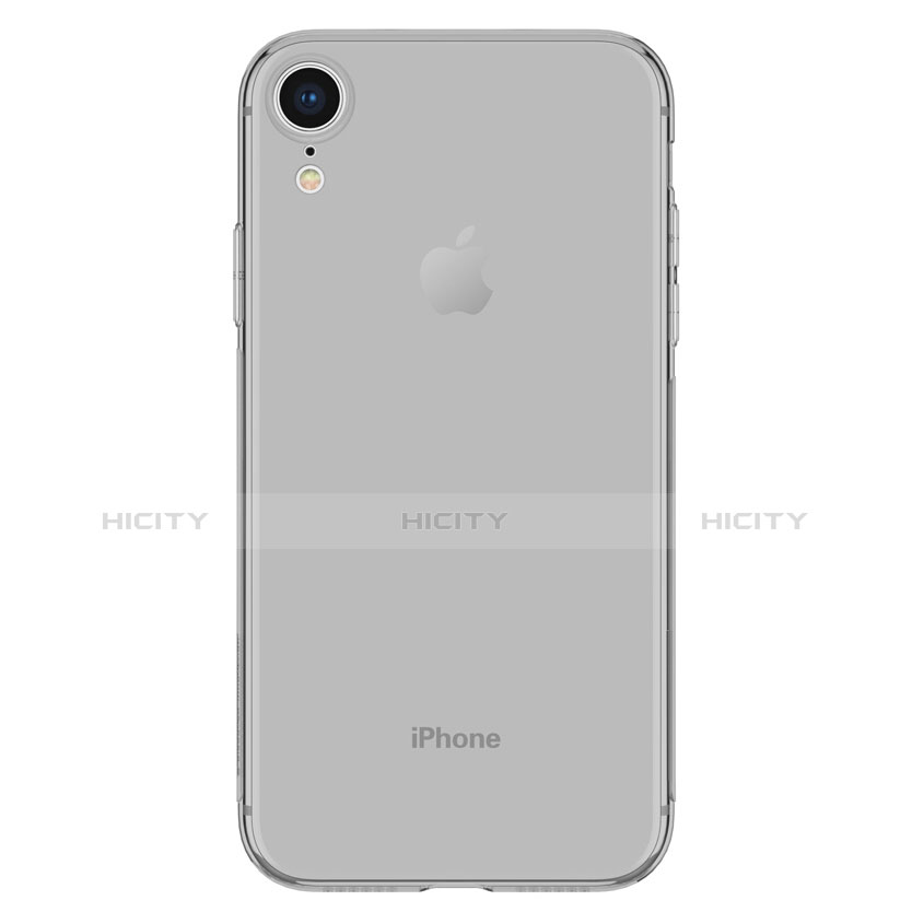 Apple iPhone XR用極薄ソフトケース シリコンケース 耐衝撃 全面保護 クリア透明 アップル グレー