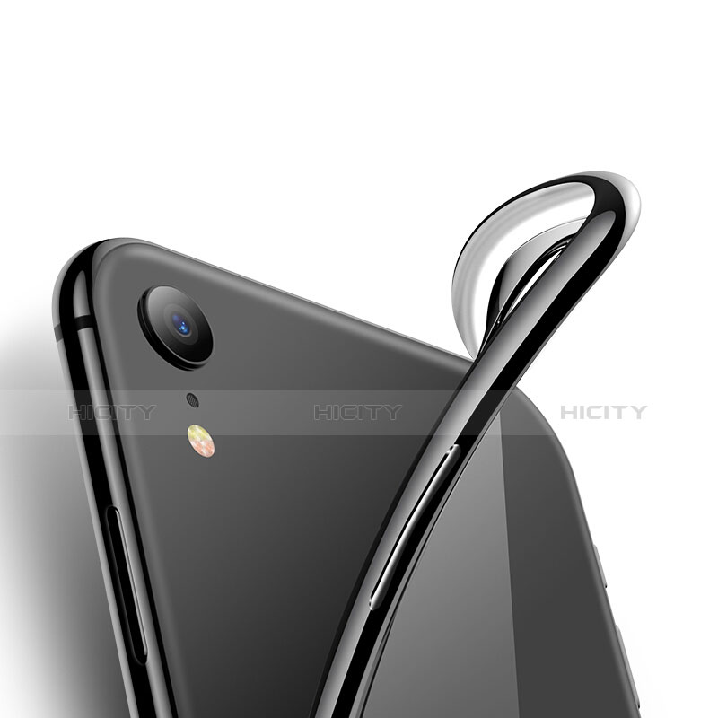 Apple iPhone XR用極薄ソフトケース シリコンケース 耐衝撃 全面保護 クリア透明 T15 アップル ブラック