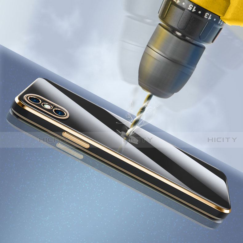 Apple iPhone XR用ハイブリットバンパーケース クリア透明 高級感 プラスチック 鏡面 カバー アップル 