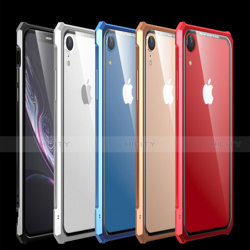 Apple iPhone XR用ケース 高級感 手触り良い アルミメタル 製の金属製 360度 フルカバーバンパー 鏡面 カバー アップル 
