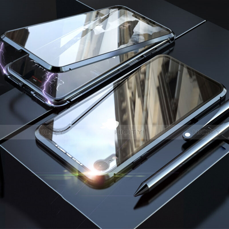 Apple iPhone XR用ケース 高級感 手触り良い アルミメタル 製の金属製 360度 フルカバーバンパー 鏡面 カバー M02 アップル 
