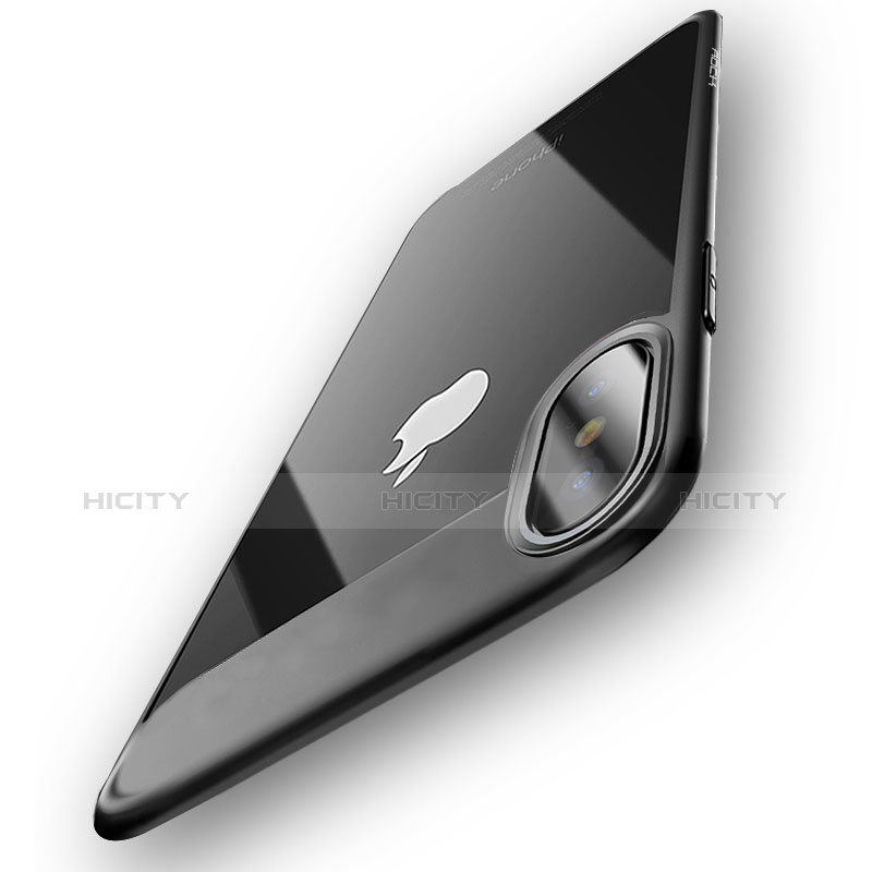 Apple iPhone Xs用ハイブリットバンパーケース クリア透明 プラスチック アップル グレー