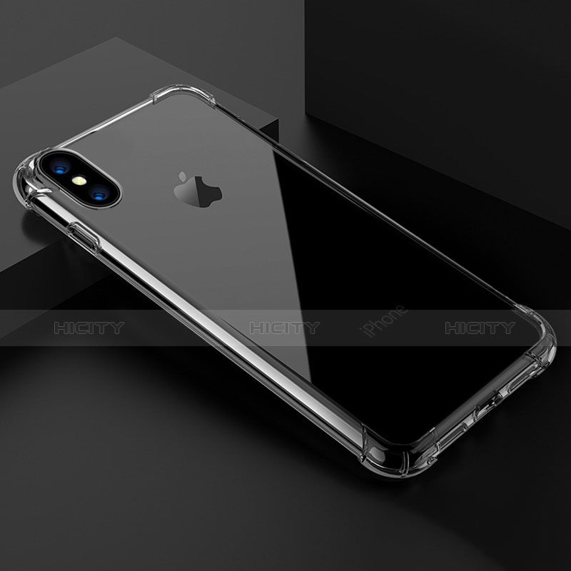 Apple iPhone Xs用極薄ソフトケース シリコンケース 耐衝撃 全面保護 クリア透明 T02 アップル クリア