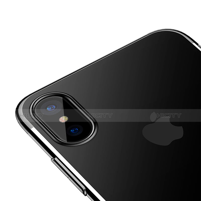 Apple iPhone Xs用極薄ケース プラスチック クリア透明 アップル ブラック
