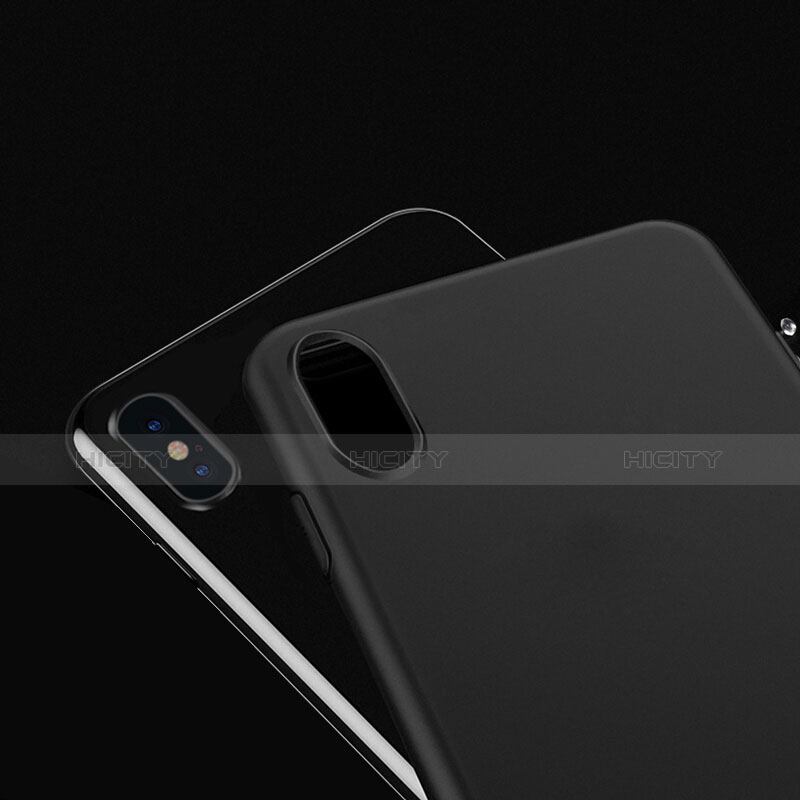 Apple iPhone Xs用ハードケース プラスチック 質感もマット S01 アップル ブラック