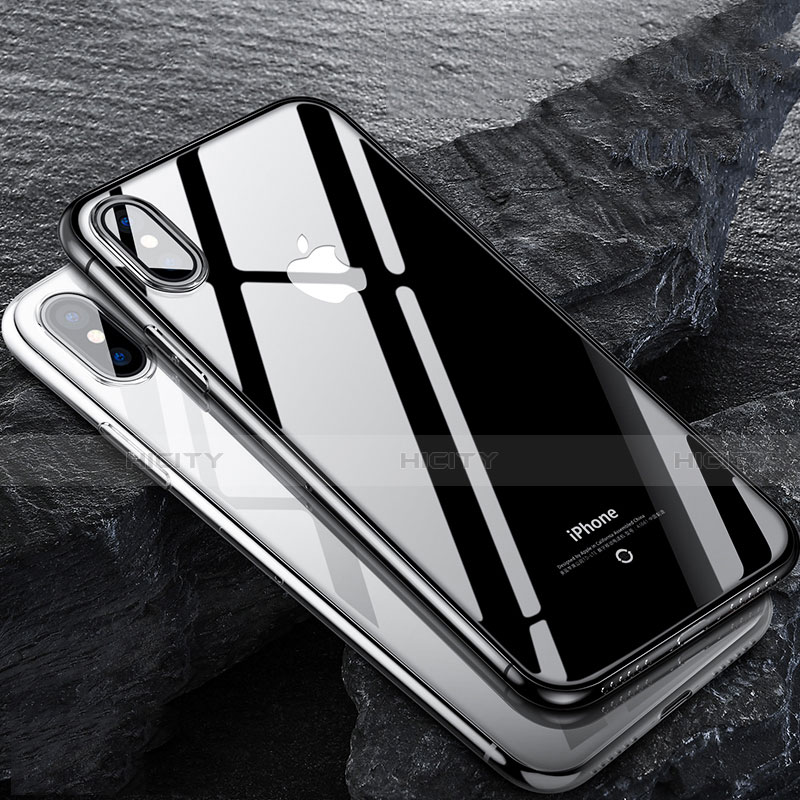 Apple iPhone Xs用極薄ソフトケース シリコンケース 耐衝撃 全面保護 クリア透明 T07 アップル クリア