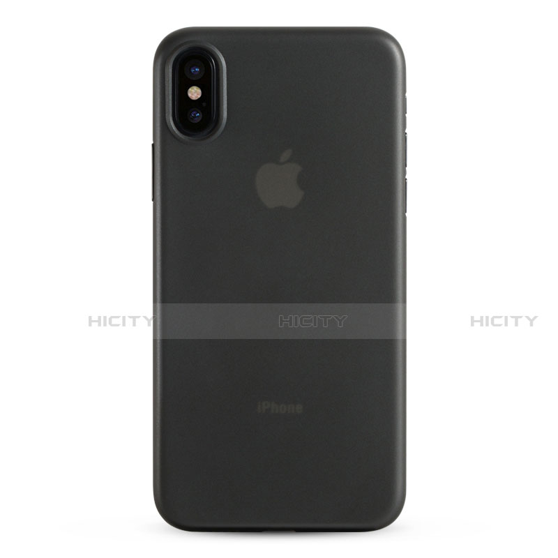 Apple iPhone Xs用極薄ソフトケース シリコンケース 耐衝撃 全面保護 クリア透明 T08 アップル グレー