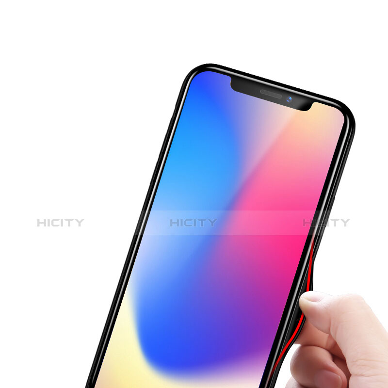 Apple iPhone Xs用シリコンケース ソフトタッチラバー 大理石模様 アップル ブラック