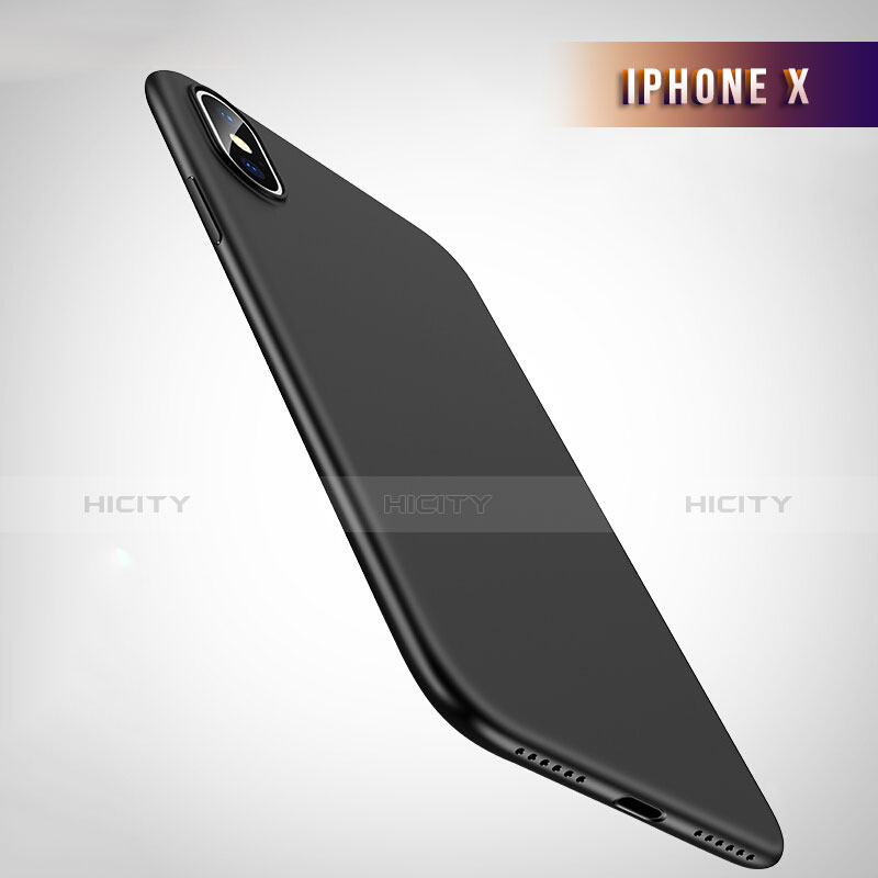 Apple iPhone Xs用極薄ソフトケース シリコンケース 耐衝撃 全面保護 Q01 アップル ブラック