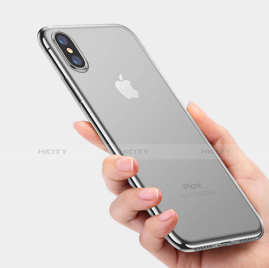 Apple iPhone Xs用極薄ソフトケース シリコンケース 耐衝撃 全面保護 クリア透明 T20 アップル クリア