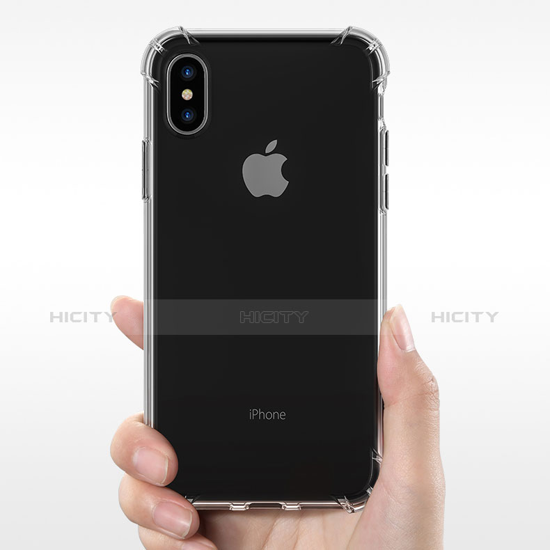 Apple iPhone Xs用極薄ソフトケース シリコンケース 耐衝撃 全面保護 クリア透明 T21 アップル クリア